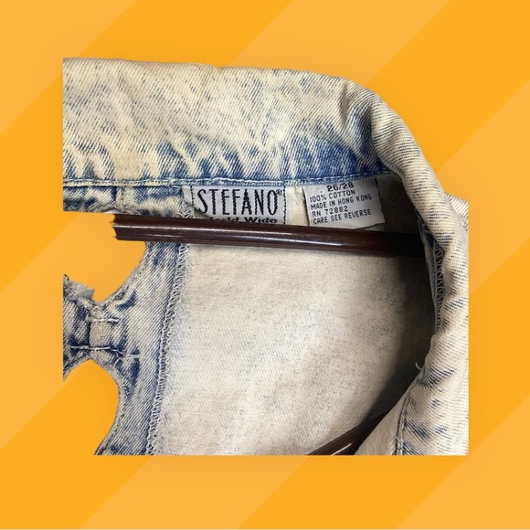 Vintage Stefano WorldWide Acid washed Oversized cropped jean jacket - Picture 5 of 5
